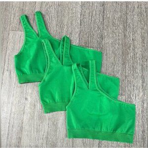 Camila Coehlo Belmira Crop Top Sports Bra Green S/M